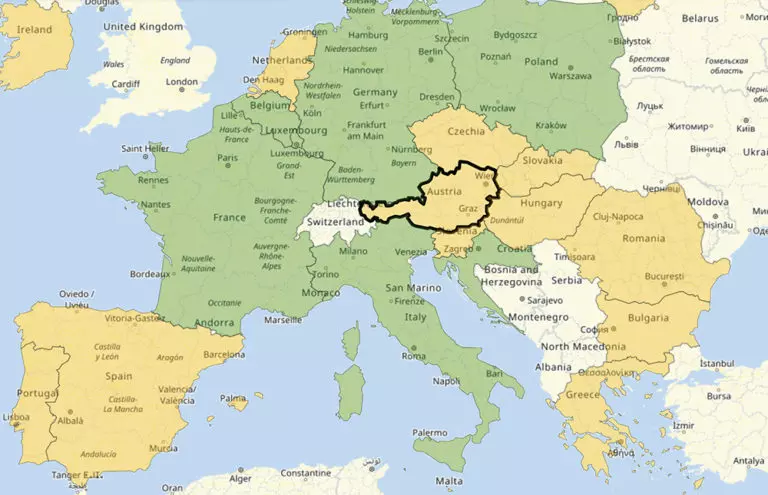 This Official Map Reveals Where In Europe You Can Travel Right Now From